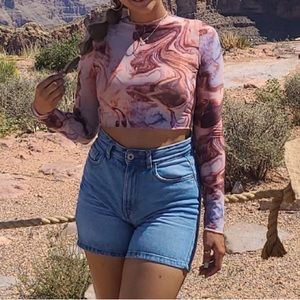 Purple Groovy Print Long Sleeve (Mesh)